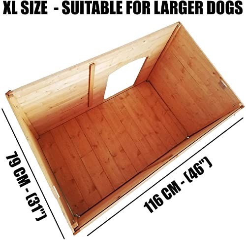 Brown Wooden Outdoor Dog Kennel with Removable Floor