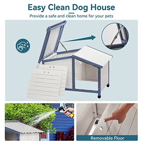 Petsfit Outdoor Wooden Dog House with Waterproof Roof