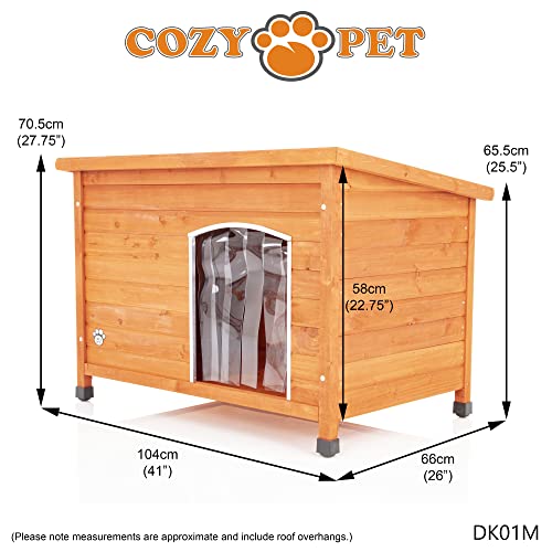 Cozy Insulated Wooden Dog Kennel - Medium Size