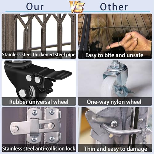 42" Heavy Duty Dog Crate Indoor/Outdoor Metal Kennel