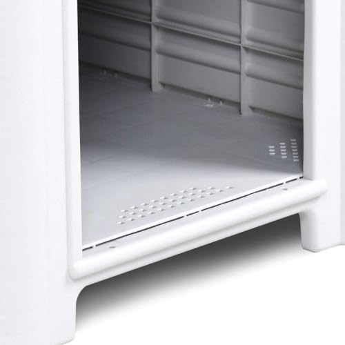 Lanco Small Dog Kennel: Indoor/Outdoor, Ventilated, Durable. Blue/White