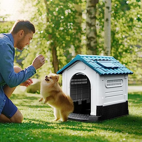YITAHOME Blue Plastic Dog Kennel for Indoor/Outdoor Use