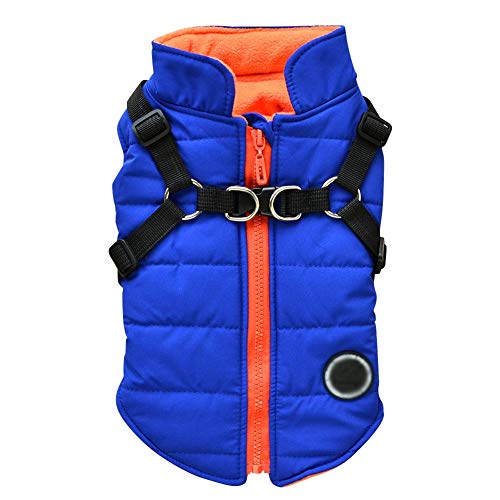 Waterproof Puffer Jacket with Harness for Small/Medium Dogs