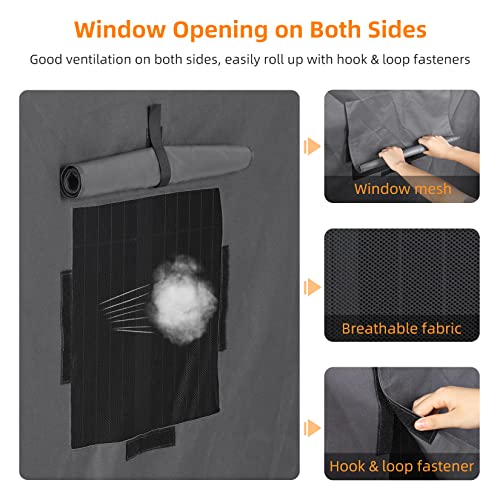 Indestructible Double Dog Kennel with Waterproof Cover - 51.5