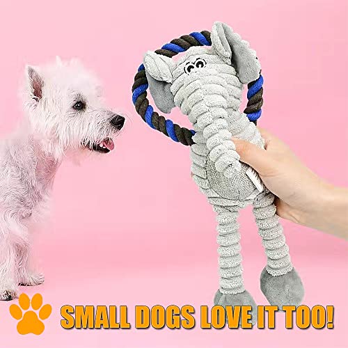 Elephant Plush Squeaky Dog Rope Toy