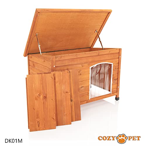 Cozy Insulated Wooden Dog Kennel - Medium Size