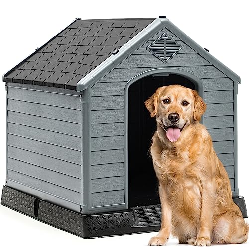 YITAHOME Large Plastic Dog House Kennel, UV-Resistant, Sturdy