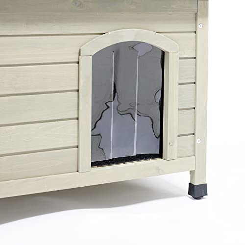 Sage Grey Wooden Dog Kennel with Lift-Up Roof