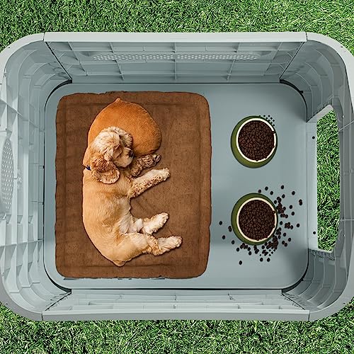 YITAHOME Water Resistant Plastic Dog House, Grey (75×59.2×66 cm)