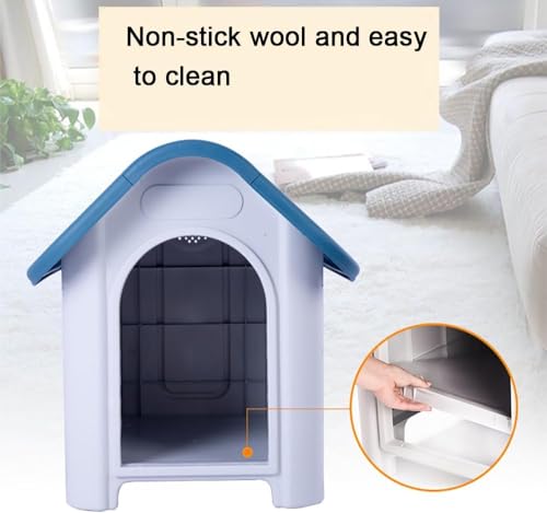 Lanco Small Dog Kennel: Indoor/Outdoor, Ventilated, Durable. Blue/White