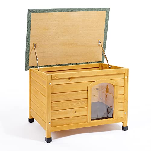 Wooden Dog House with Lift-Up Roof for Small Breeds