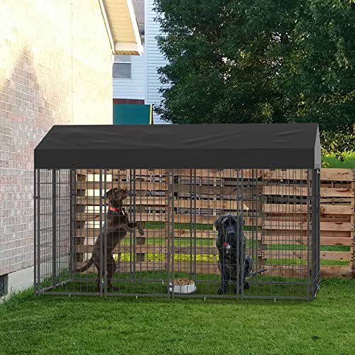 XL Outdoor Dog Kennel: Heavy Duty Pet House/Wire Cage with Canopy Roof
