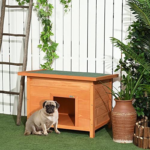 PawHut Wooden Elevated Dog Kennel with Open Top