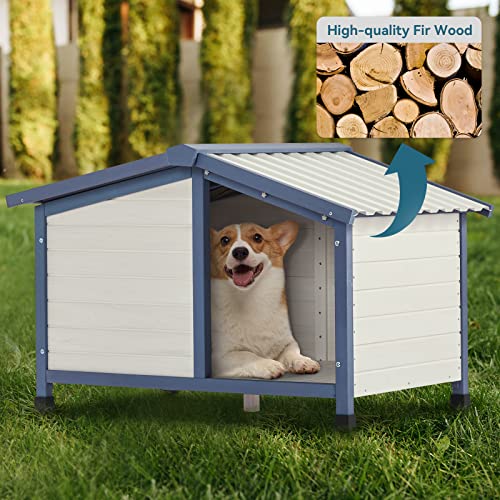 Petsfit Outdoor Wooden Dog House with Waterproof Roof