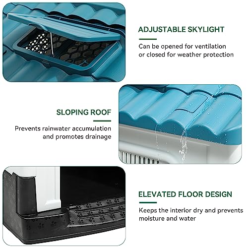 YITAHOME Blue Plastic Dog Kennel for Indoor/Outdoor Use