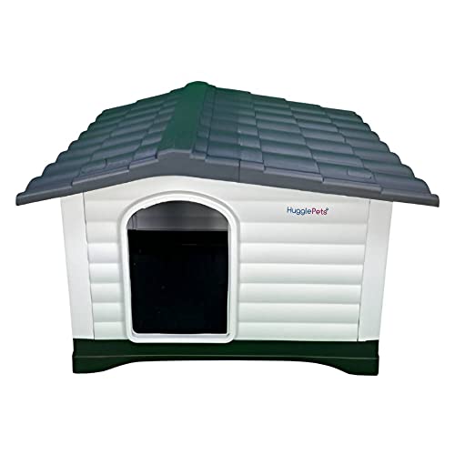 HugglePets Plastic Dog Kennel - Easy Clean Weatherproof Pet House