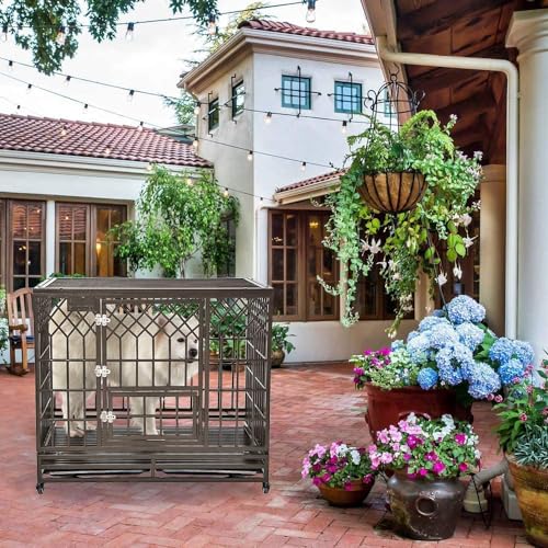 42" Heavy Duty Dog Crate Indoor/Outdoor Metal Kennel