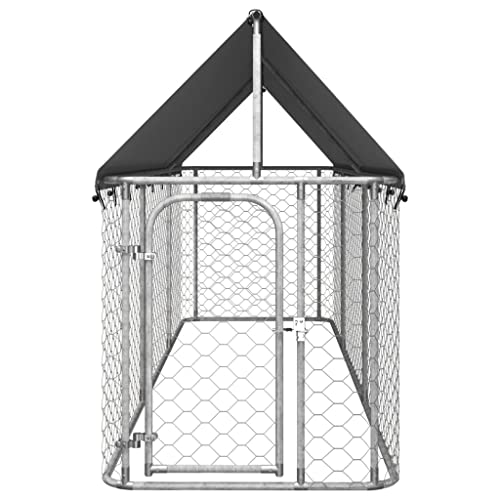 vidaXL Outdoor Dog Kennel with Roof for Patio