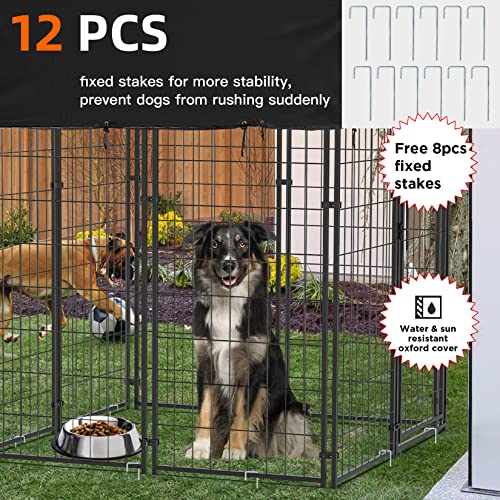XL Outdoor Dog Kennel: Heavy Duty Pet House/Wire Cage with Canopy Roof