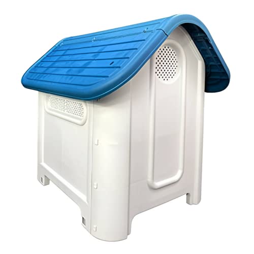 Outdoor Blue Plastic Dog Kennel Pet House Shelter