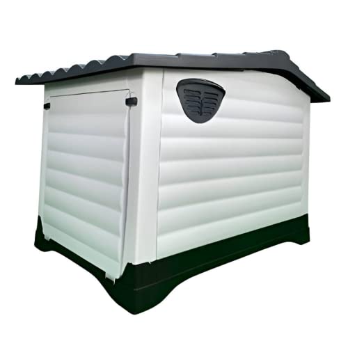 HugglePets Plastic Dog Kennel - Easy Clean Weatherproof Pet House