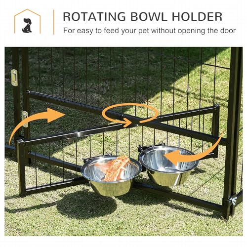 Outdoor Dog Kennel Playpen with Canopy 141 x 141 x 151 cm