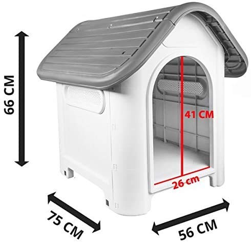 Plastic Dog Cat Pet Kennel House Indoor/Outdoor Shelter