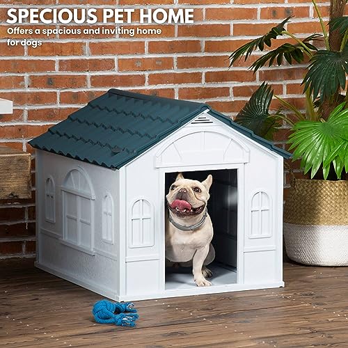 Large Waterproof Plastic Dog House for Indoor/Outdoor Use
