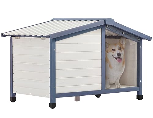 Petsfit Outdoor Wooden Dog House with Waterproof Roof