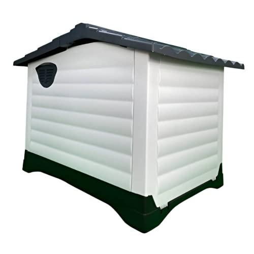 HugglePets Plastic Dog Kennel - Easy Clean Weatherproof Pet House