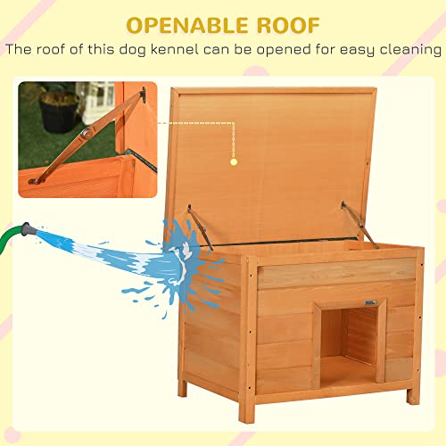 PawHut Wooden Elevated Dog Kennel with Open Top