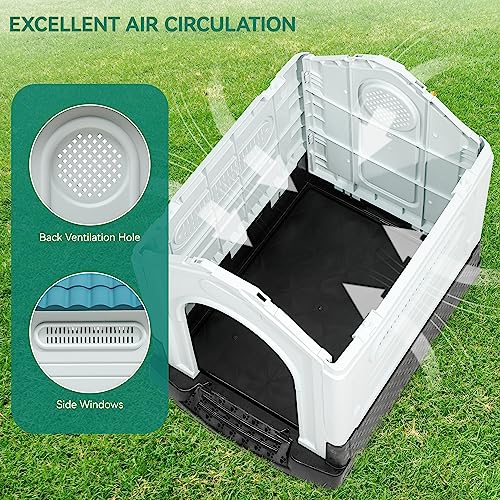 YITAHOME Blue Plastic Dog Kennel for Indoor/Outdoor Use