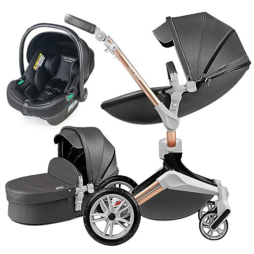 Hot Mom 3-in-1 Baby Pushchair: 360° Rotation, Foldable