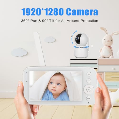 Hakaug 5.0" 720P Baby Monitor with 1080P Camera
