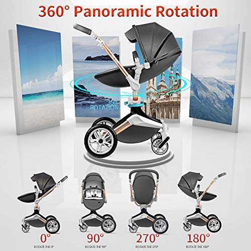 Hot Mom 3-in-1 Baby Pushchair: 360° Rotation, Foldable