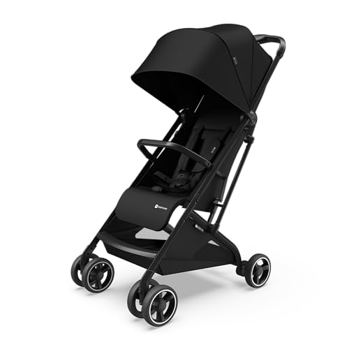 Venture Stride Lightweight Stroller - One-Hand Fold - Compact & Portable - Safety Certified (Black)
