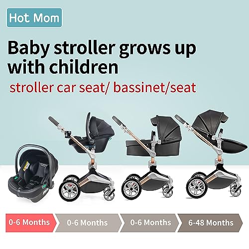 Hot Mom 3-in-1 Baby Pushchair: 360° Rotation, Foldable