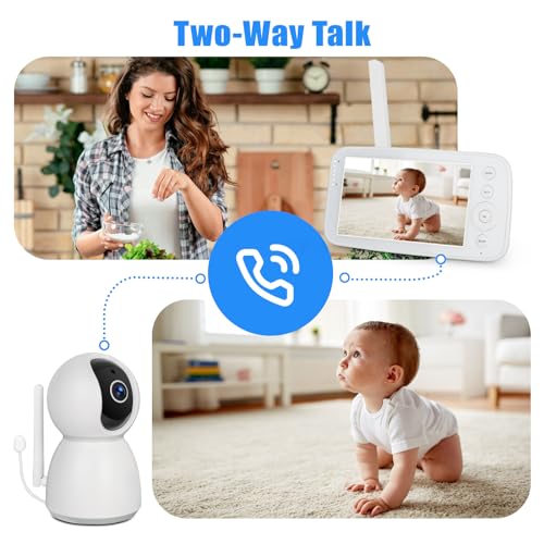 Hakaug 5.0" 720P Baby Monitor with 1080P Camera