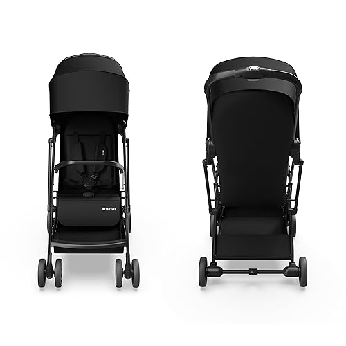 Venture Stride Lightweight Stroller - One-Hand Fold - Compact & Portable - Safety Certified (Black)