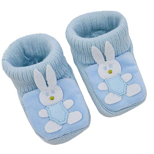 Blue Bunny Baby Booties for Newborn-Months