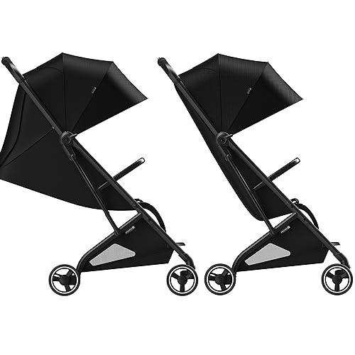 Venture Stride Lightweight Stroller - One-Hand Fold - Compact & Portable - Safety Certified (Black)