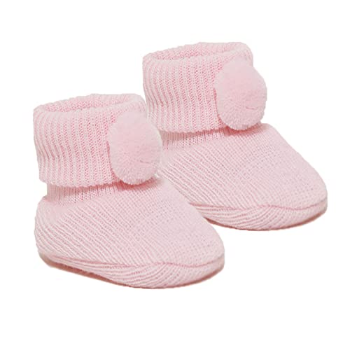 Royal Icon Soft Pom Pom Booties for Newborns