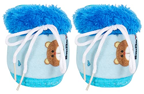 Light Blue Velvet Booties for 6-9 Months Baby Boys/Girls