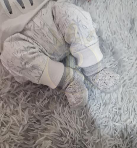 Royal Icon Baby Booties 0-3 Months - Soft, Stylish and Durable Grey Knitted Boots