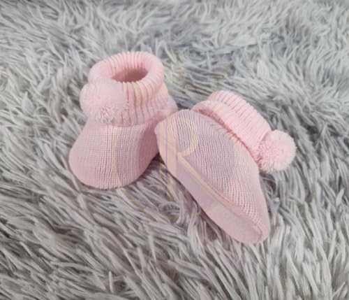 Royal Icon Soft Pom Pom Booties for Newborns