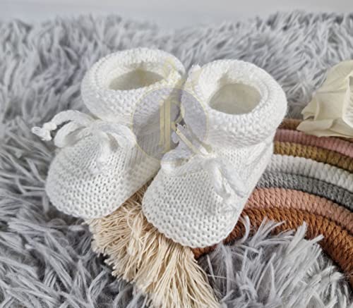 Royal Icon Baby Booties - Knitted Bow Newborn Boots