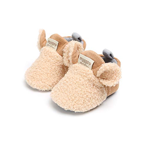 Khaki Anti-Slip Soft Sole Booties for Baby Boys & Girls (12-18 Months)