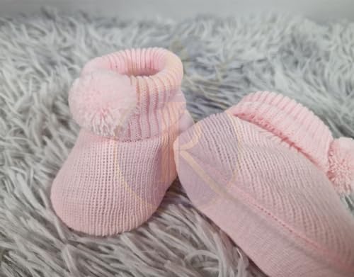 Royal Icon Soft Pom Pom Booties for Newborns