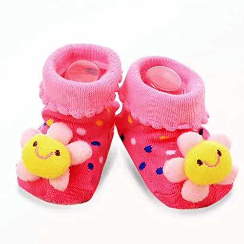 6 Pairs Girls 3D Cartoon Anti-Skid Booties Socks