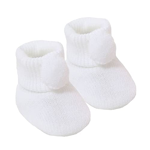 Soft Touch Newborn Pom Booties for Boys and Girls